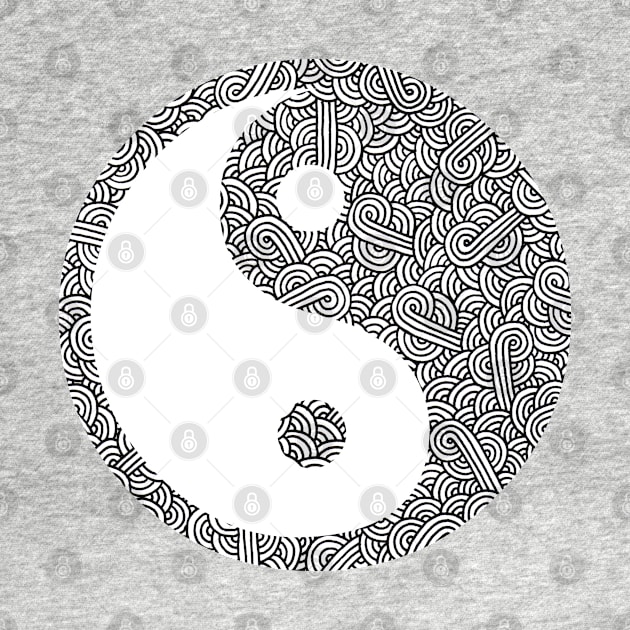 Black and white swirls doodles Yin Yang by Savousepate